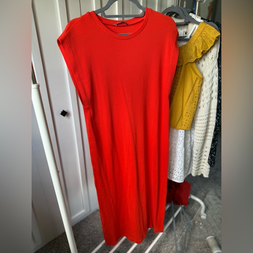 Zara Bold Red Knit dress